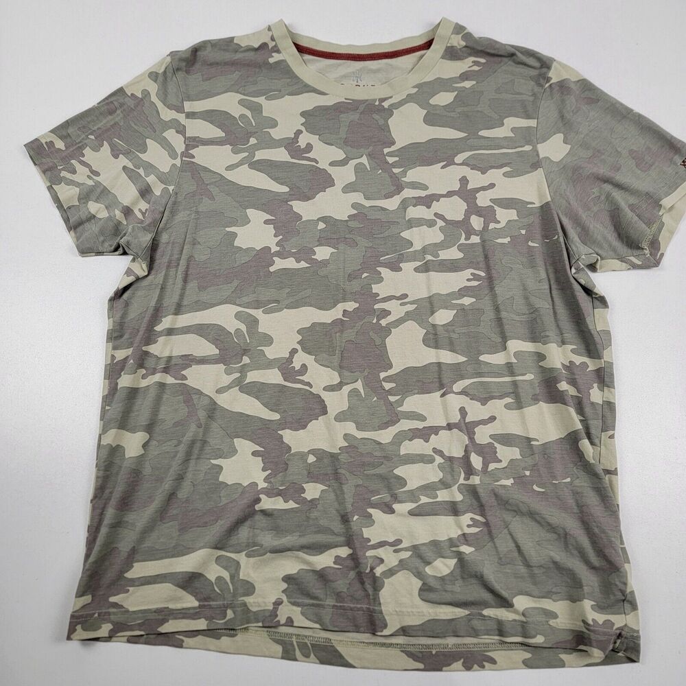 Rhone Shirt Mens XL Green Camo Stretch Performance Short Sleeve Workout Active